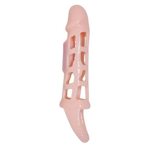 img_82862_3f746a2a9f016e8d5a3b1f88bd5ce1df_1.jpg BAILE - FUNDA EXTENSORA PENE CON VIBRACIÓN Y STRAP NATURAL 13.5 CM