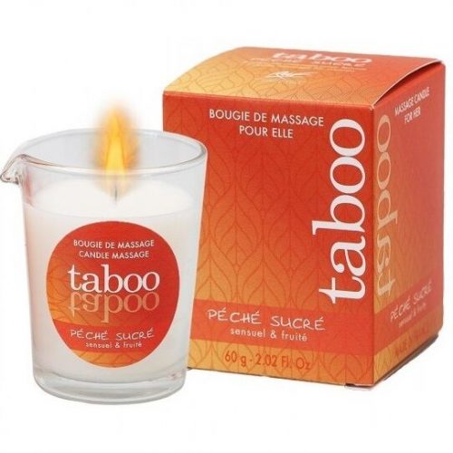 img_88038_129616a3c547ddae34a9b8f9fe42789e_1.jpg RUF - TABOO VELA DE MASAJE PARA ELLA PECHE SUCRE AROMA NECTARINA