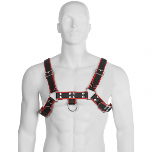 img_90293_a083bf7987166899e2c2fab51d590691_1.png LEATHER BODY - CHAIN HARNESS III BLACK / RED