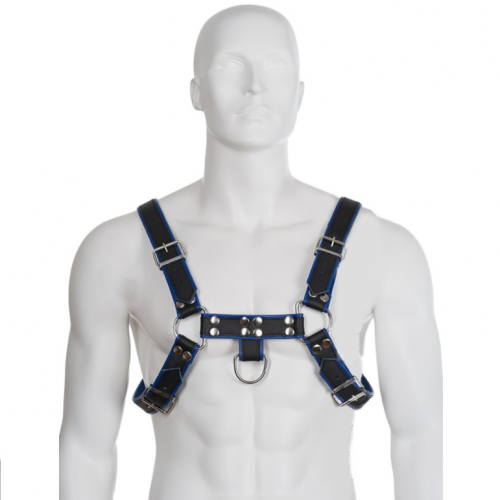 img_90295_fd01ef5318d6f3f3d31ce8c7c8320bb0_1.png LEATHER BODY - ARNÉS CUERO AZUL Y NEGRO CHEST BULLDOG