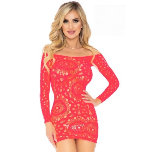 img_91921_cb6232e7531b396a31b8ac3e3a8685fc_1.jpg LEG AVENUE - MINI VESTIDO DE ENCAJES MANGA LARGA ROJO TALLA ÚNICA