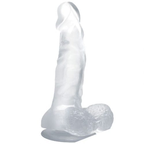 BAILE - DILDO REALÍSTICO CON VENTOSA Y TESTÍCULOS 16.7 CM TRANSPARENTE