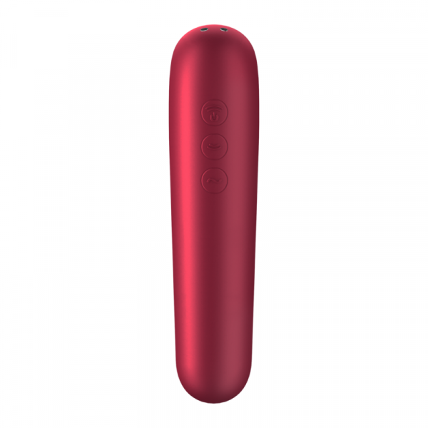 SATISFYER - DUAL LOVE VIBRADOR Y SUCCIONADOR CON AIRE PULSADO ROJO