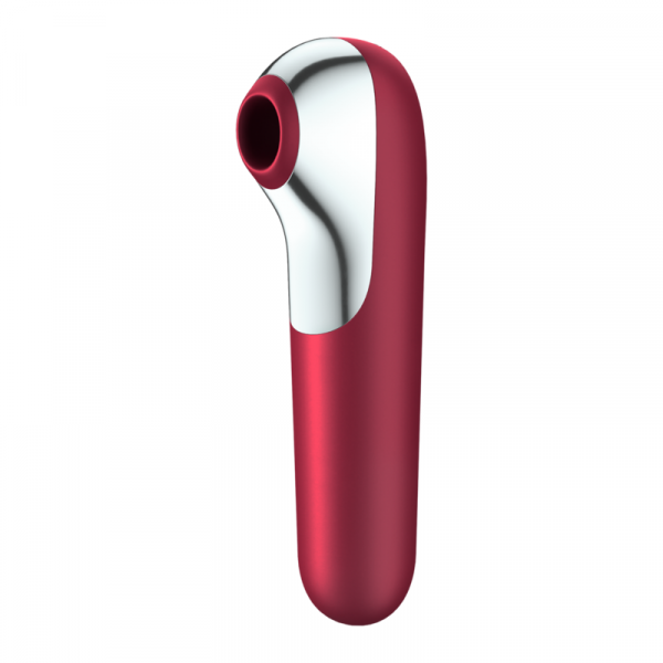SATISFYER - DUAL LOVE VIBRADOR Y SUCCIONADOR CON AIRE PULSADO ROJO