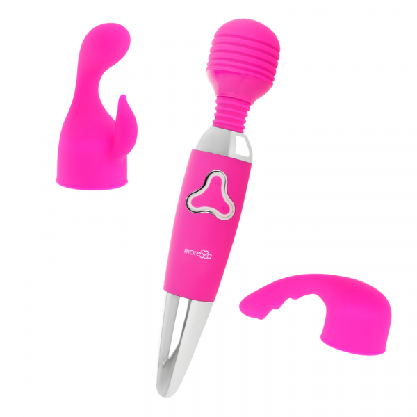 MORESSA - ODILON WAND POTENTE MOTOR MAS DOS CABEZALES PREMIUM SILICONE RECARGABLE