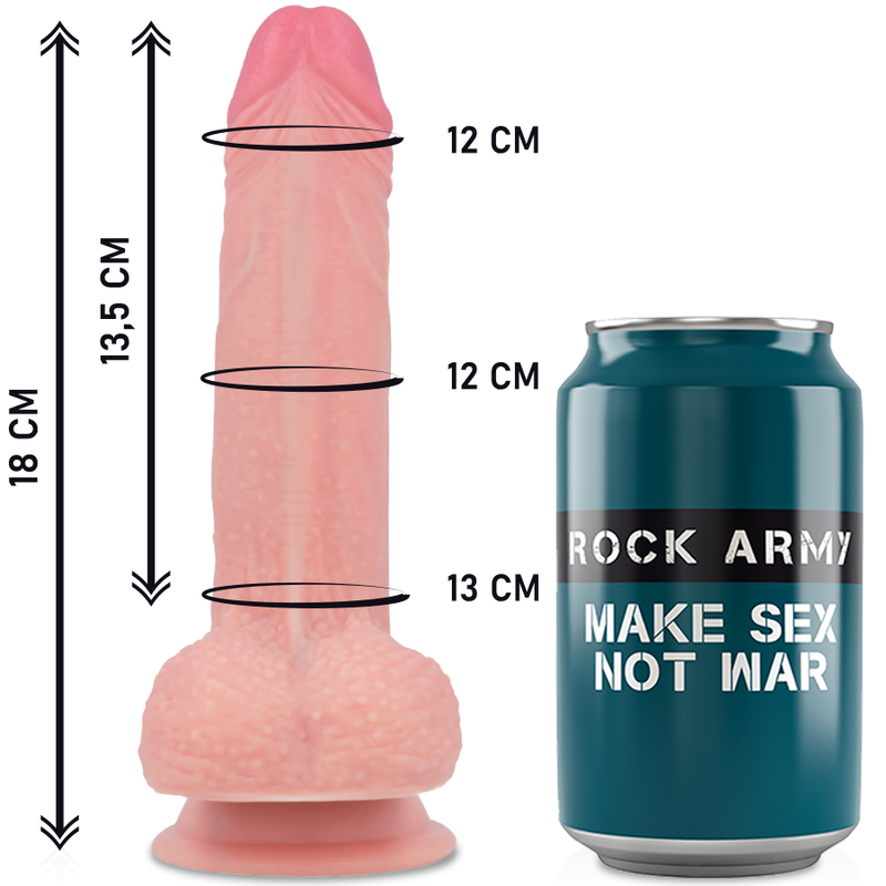 ROCKARMY - ARNÉS + LIQUID SILICONE DILDO PREMIUM MUSTANG 18 CM -O- 4.14 CM